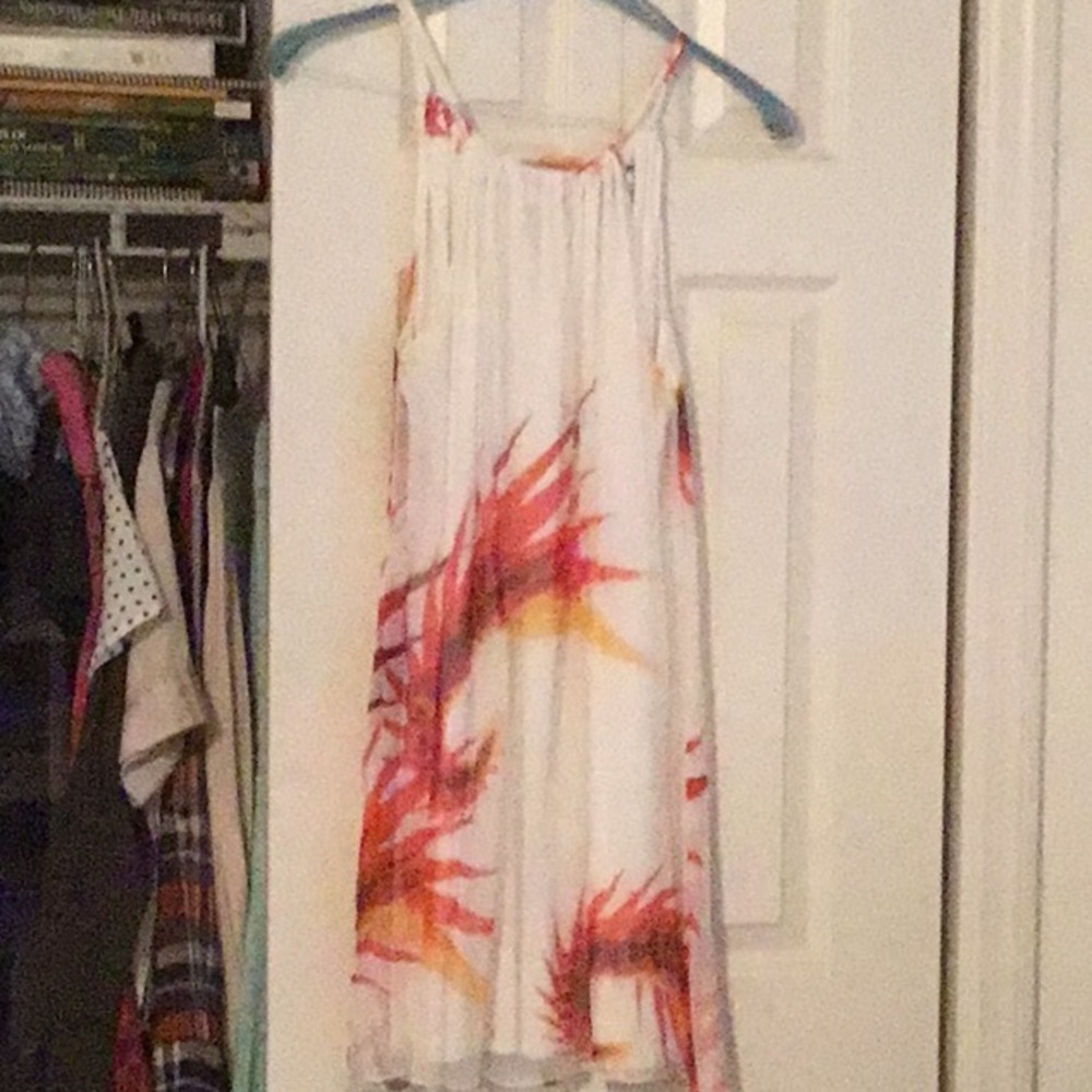 CLOSET CLEAN OUT white dress with palm/fire design